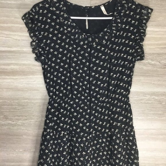 Anthro Willow & Clay Bow Print Pleated Dress - Picture 4 of 10